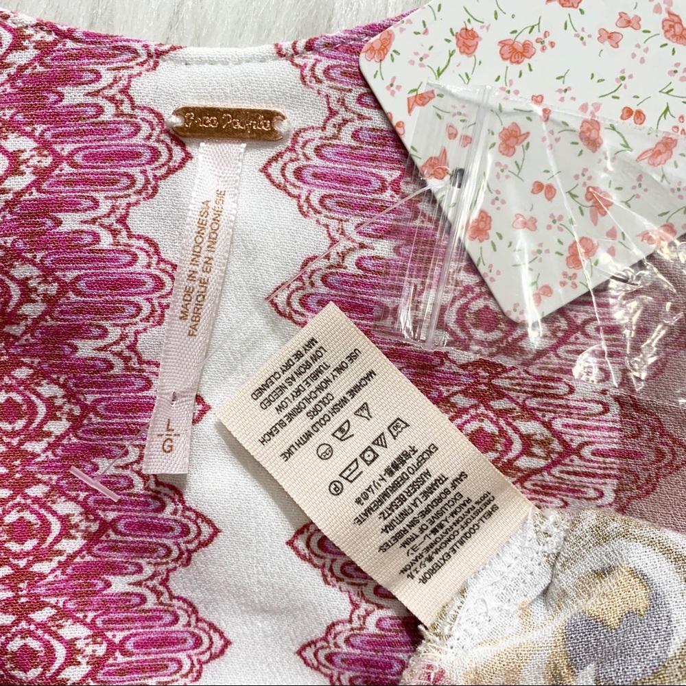 SOLD-NWT Free People Tie Sleeve Kimono Blouse - Picture 6 of 7